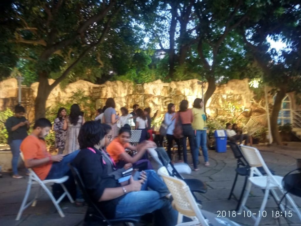 Young people gathered to listen to the panel discussion.